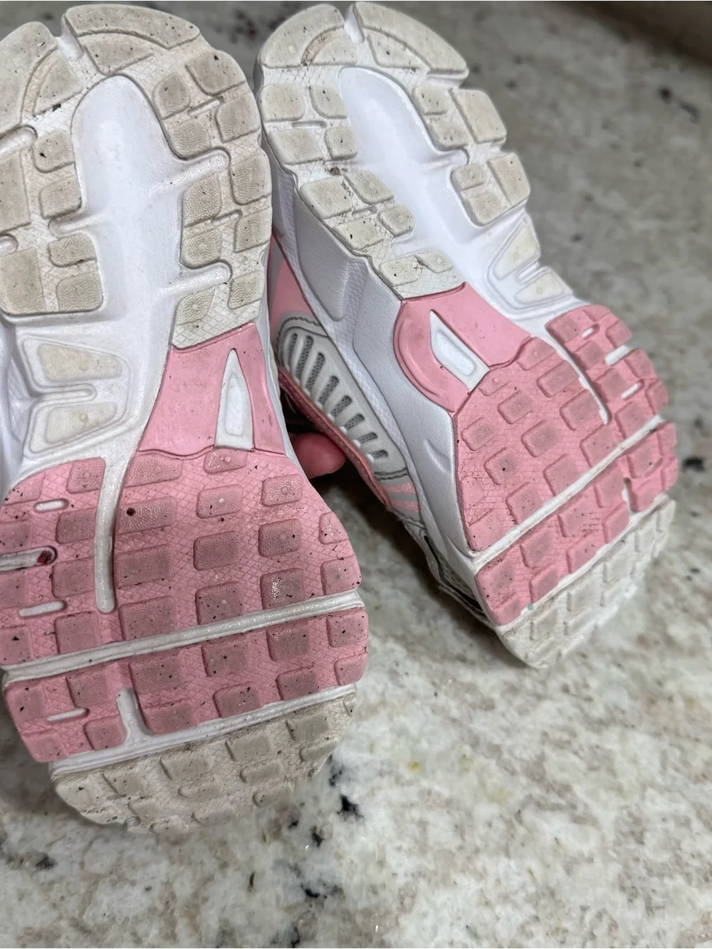 Nike Kids Light Gray and Pink Athletic Sneakers